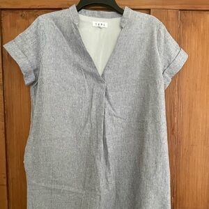 THML Blue White Stripe Linen Blend Dress Tunic S